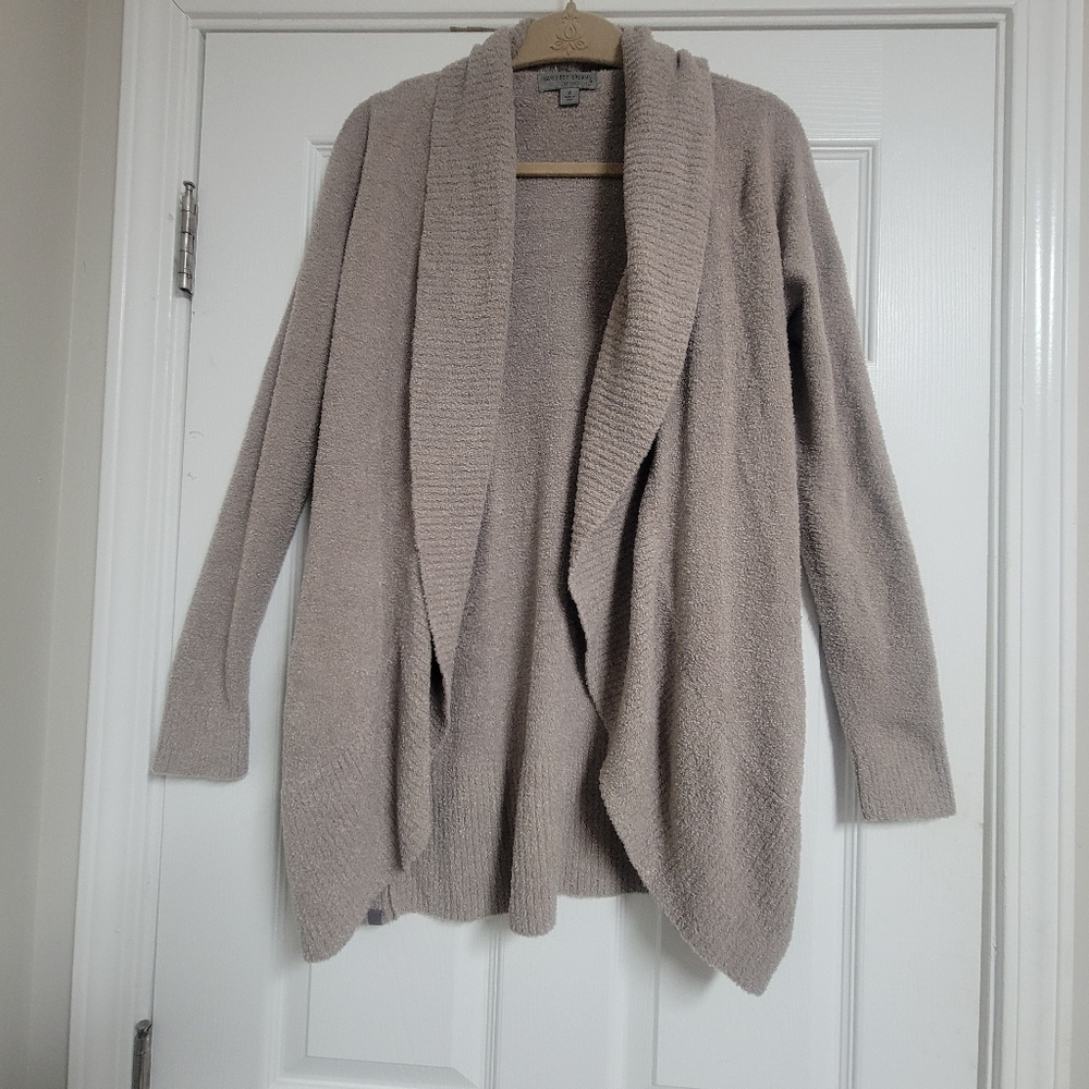 Barefoot Dreams Cozy Chic Lite Circle Cardi In Taupe Size Medium. - Picture 7 of 14